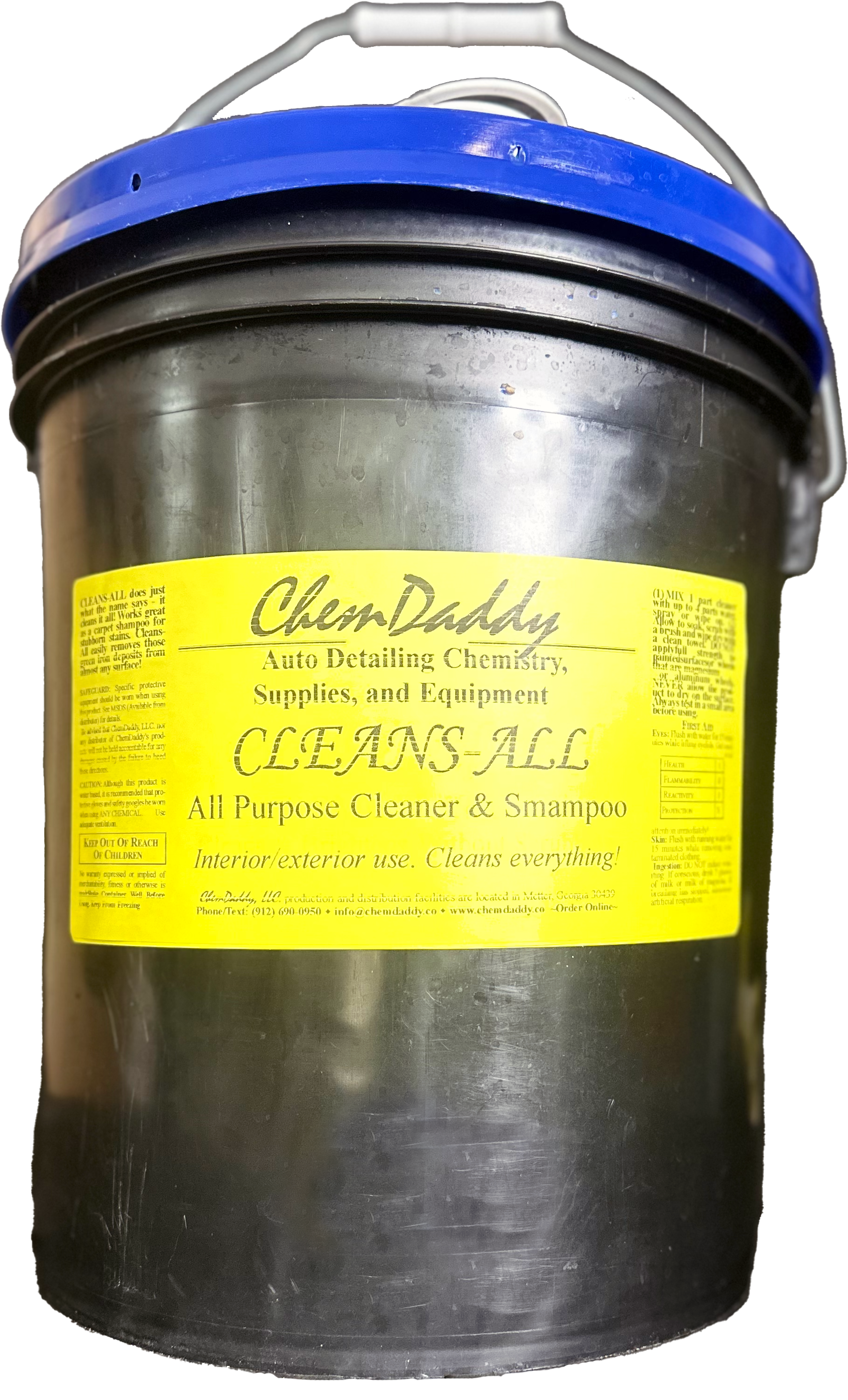 ChemDaddy's Cleans-All - Professional strength cleaner and shampoo effective for car surfaces. Best for Car Wash and Auto detailers.